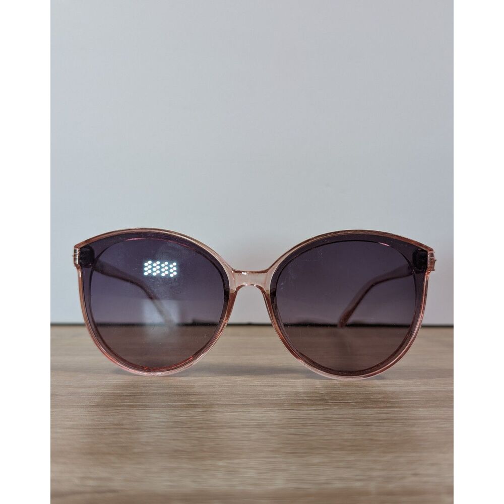 Pink Round Sunglasses Gradient Lenses Rhinestone Temples Women 53-15-137